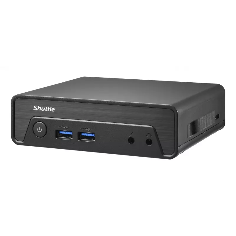 Shuttle Nano PC NE10N, Intel N 100, 1x HDMI, 1x DP, 6x USB, 1x LAN, sin ventilador, funcionamiento continuo 24/7, incl. VESA