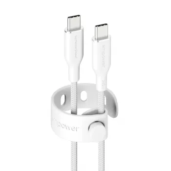 PanzerGlass empower™ by ® Racing cable USB-C a USB-C 240W | USB 2.0 | 2 m | blanco plateado