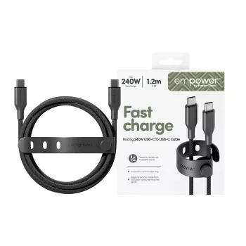 PanzerGlass empower™ by ® Racing cable USB-C a USB-C 240W | USB 2.0 | 1,2 m | Space Black