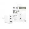 PanzerGlass empower™ by ® Cargador múltiple Turbo 70W incl. 2 x USB-C + USB-A | enchufe EU | blanco plateado
