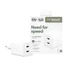 PanzerGlass empower™ by ® Cargador Turbo 45W incl. 2 x USB-C | enchufe EU | blanco plateado