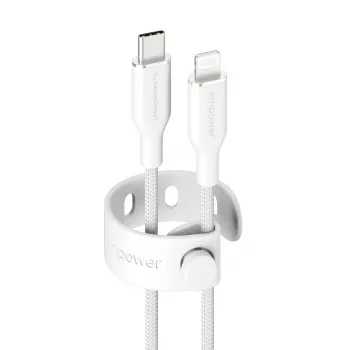 PanzerGlass empower™ by ® Racing cable USB-C a Lightning 60W | USB 2.0 | 1,2 m | blanco plateado