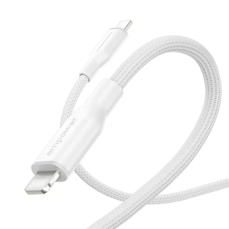 PanzerGlass empower™ by ® Racing cable USB-C a Lightning 60W | USB 2.0 | 1,2 m | blanco plateado