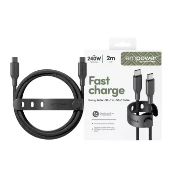 PanzerGlass empower™ by ® Racing cable USB-C a USB-C 240W | USB 2.0 | 2M | Space Black