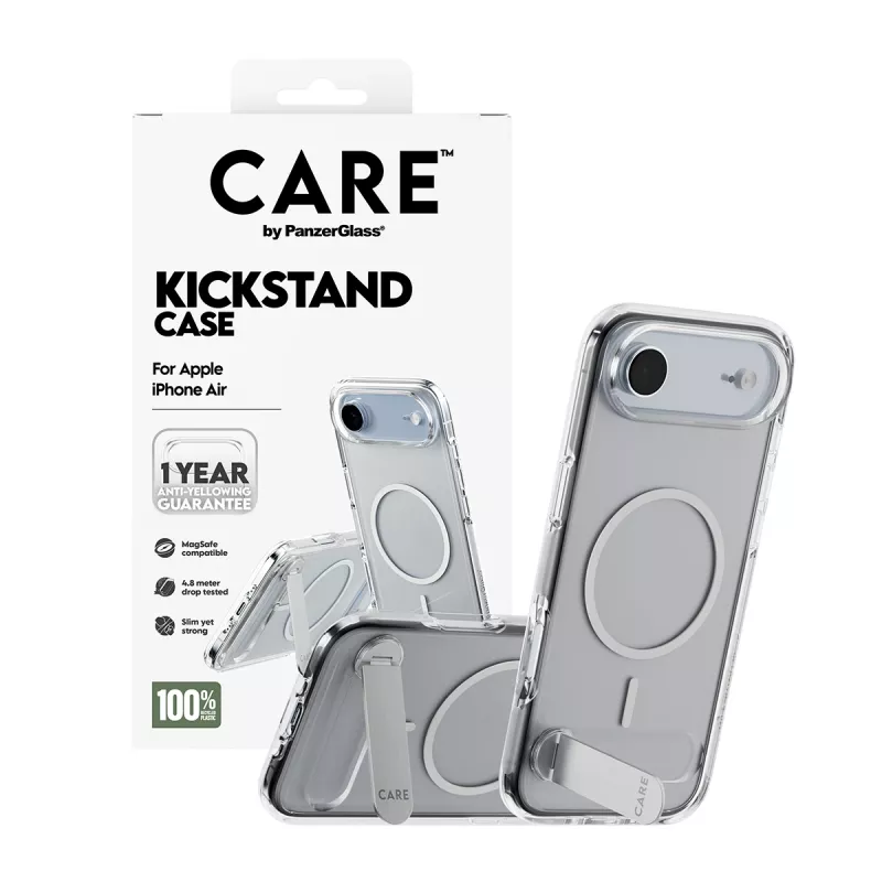 PanzerGlass CARE™ by ® Funda transparente con soporte y MagSafe iPhone Air