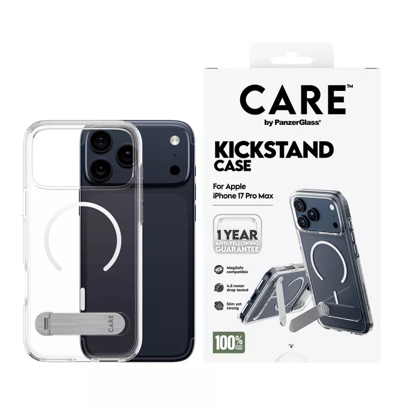 PanzerGlass CARE™ by ® Funda transparente con patas y MagSafe iPhone 17 Pro Max