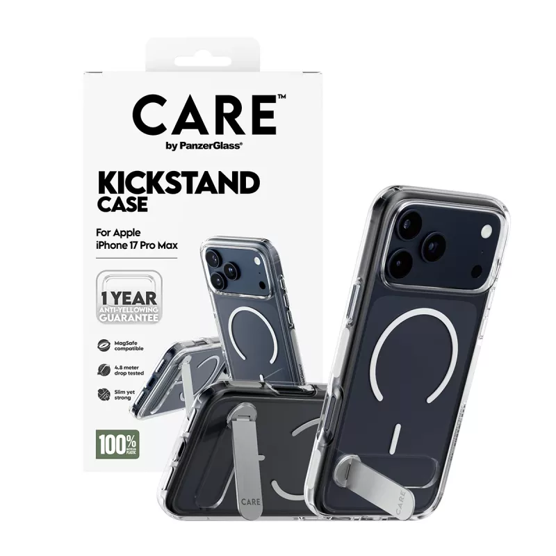 PanzerGlass CARE™ by ® Funda transparente con patas y MagSafe iPhone 17 Pro Max