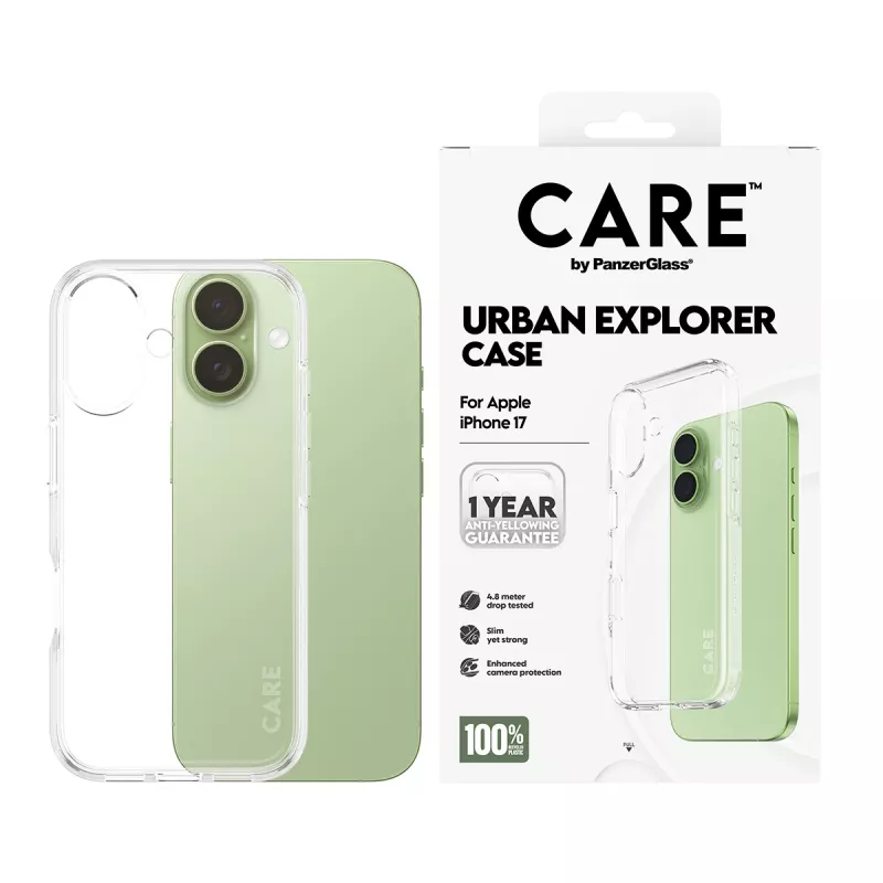 PanzerGlass CARE™ by ® Funda Urban Explorer transparente iPhone 17