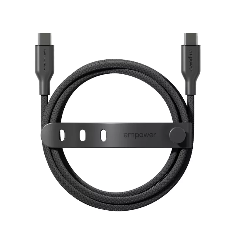PanzerGlass empower™ by ® Cable Racing 60W USB-C a USB-C | USB 2.0 | 2M | Negro espacial