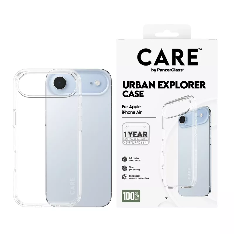 PanzerGlass CARE™ by ® Funda Urban Explorer transparente iPhone Air