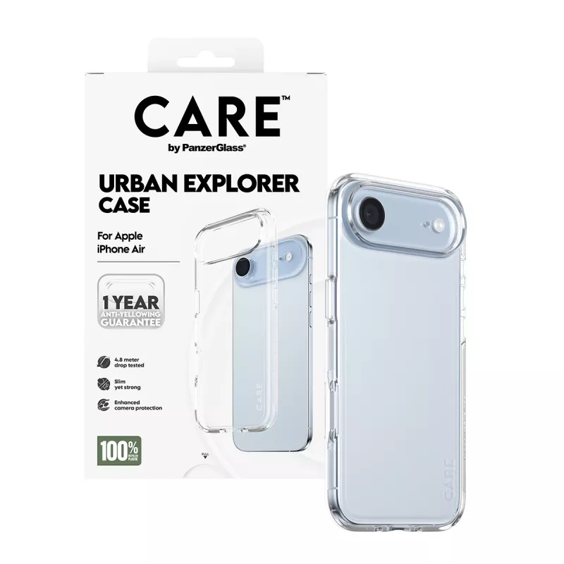 PanzerGlass CARE™ by ® Funda Urban Explorer transparente iPhone Air