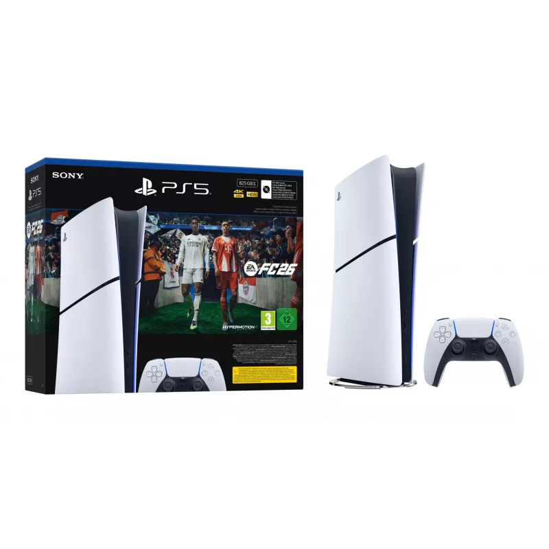 Sony PlayStation 5 Digital + EA Sports FC 26 Pack 825 GB Wi-Fi Negro, Blanco