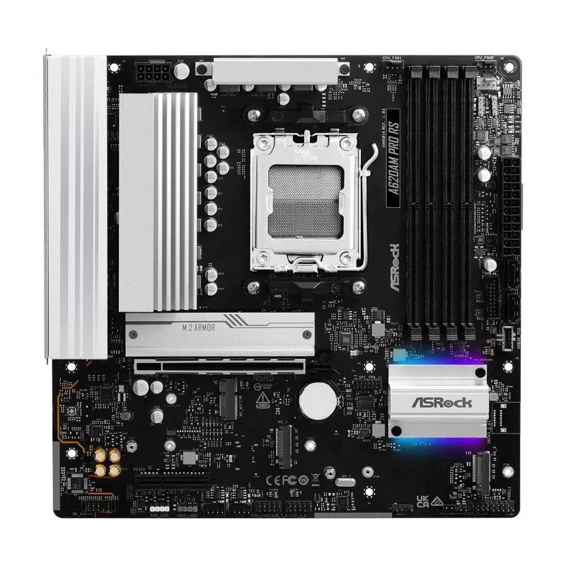 ASRock A620AM Pro RS placa base, Socket AM5, AMD A620A, micro ATX, USB-C 3.2 Gen 1, LAN de 2,5 Gigabit