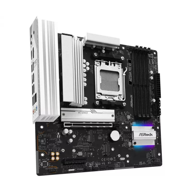 ASRock A620AM Pro RS placa base, Socket AM5, AMD A620A, micro ATX, USB-C 3.2 Gen 1, LAN de 2,5 Gigabit