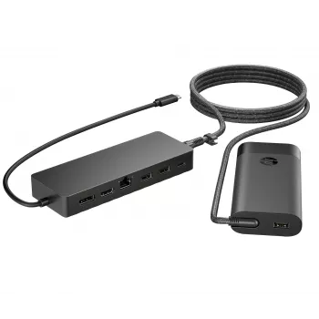 Hub USB-C y cargador para portátil HP 9H0H9AA#ABB Diseño compacto, conectividad versátil