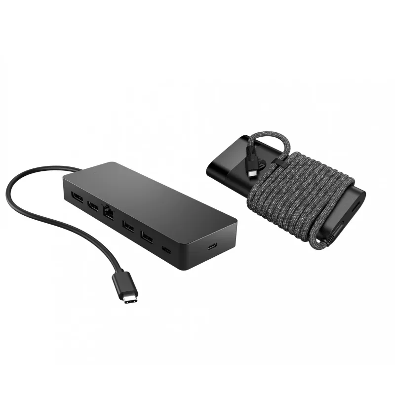 Hub USB-C y cargador para portátil HP 9H0H9AA#ABB Diseño compacto, conectividad versátil