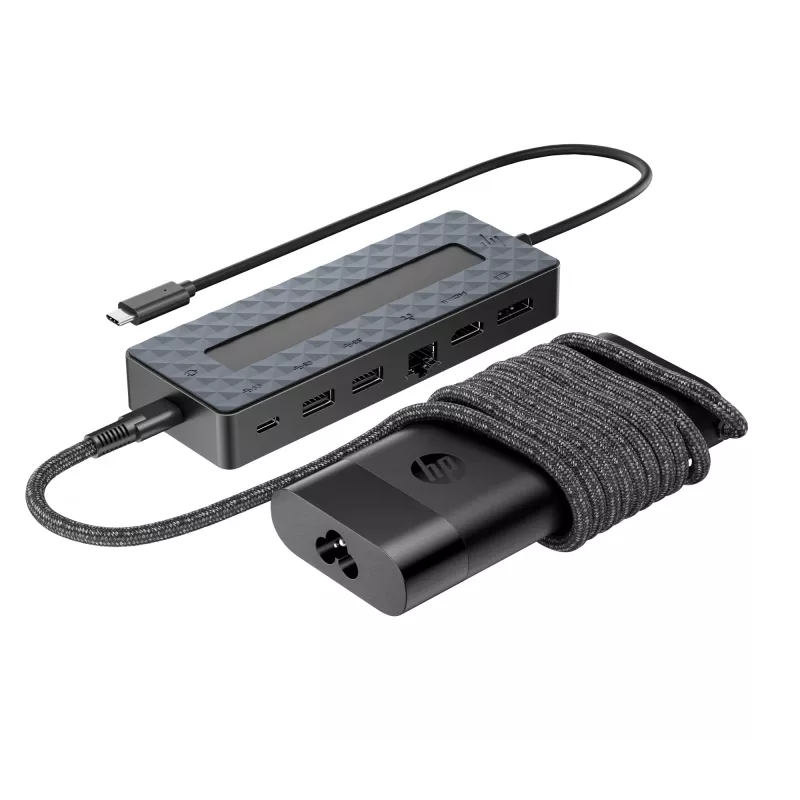 Hub USB-C y cargador para portátil HP 9H0H9AA#ABB Diseño compacto, conectividad versátil