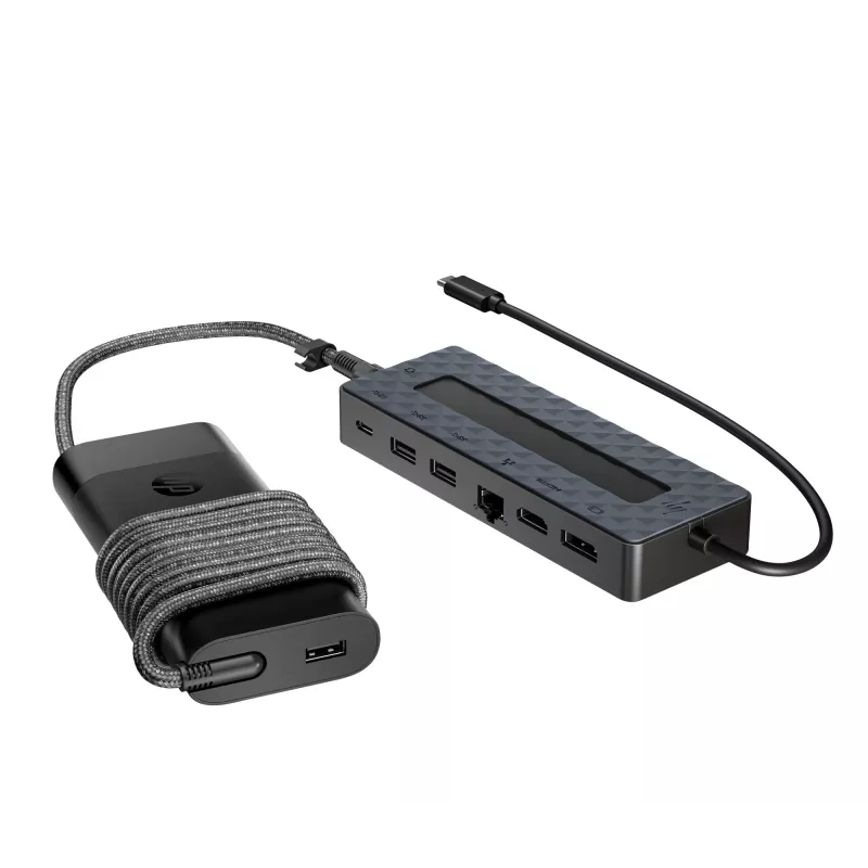 Hub USB-C y cargador para portátil HP 9H0H9AA#ABB Diseño compacto, conectividad versátil