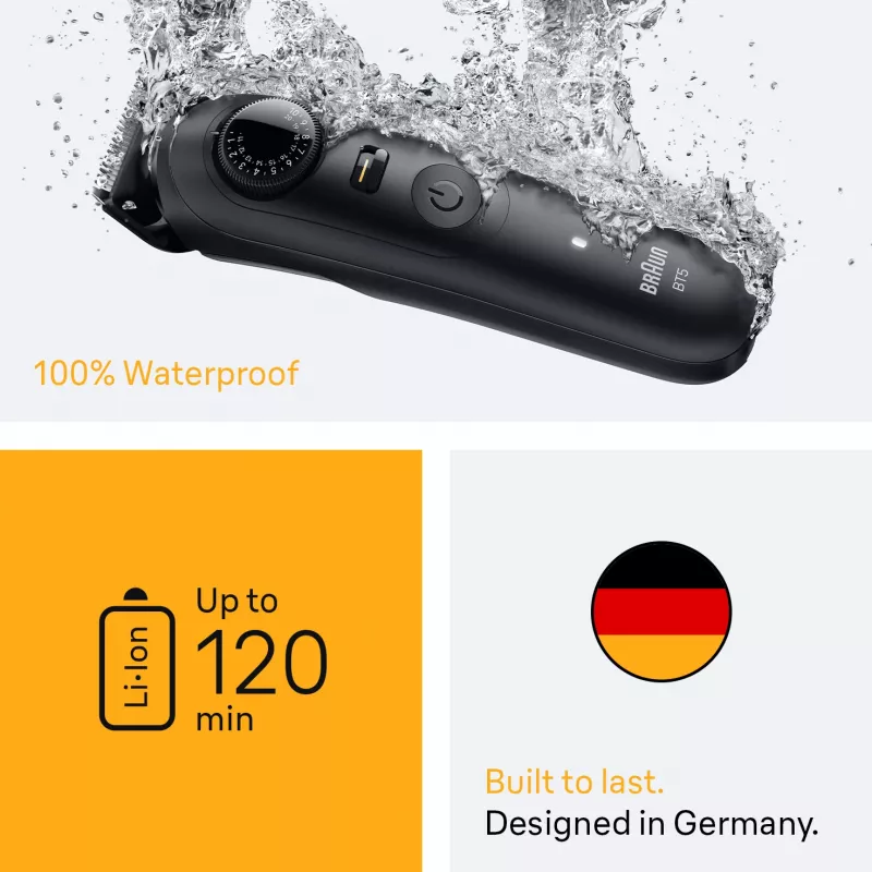 Braun BeardTrimmer 5 BT5560 recortadora de barba batería 40 2 cm Húmedo y seco Negro