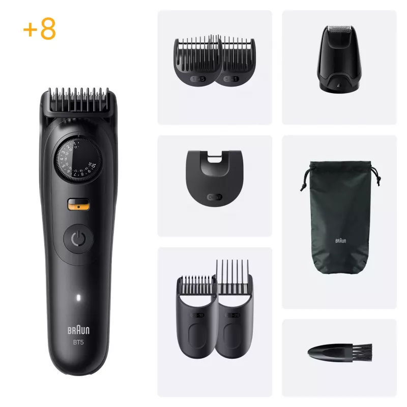 Braun BeardTrimmer 5 BT5560 recortadora de barba batería 40 2 cm Húmedo y seco Negro