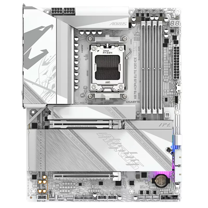Placa base GIGABYTE X870 AORUS ELITE X3D ICE, AMD X870, Socket AM5, ATX