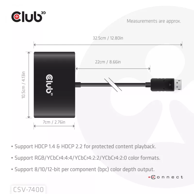 CLUB3D Hub Quad DisplayPort™ – 4 x resolución 4K @ 30Hz, compatibilidad MST