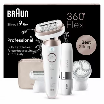 Braun Silk-épil 9 Flex 9-360 3D 40 pinzas Rosa, Blanco