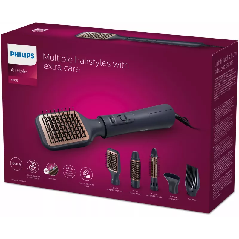 Philips 5000 Series BHA530/00 moldeador de aire Air Styler, 1000 W, negro