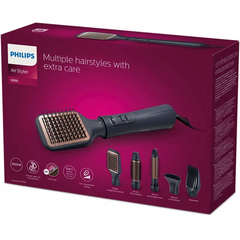 Philips 5000 Series BHA530/00 moldeador de aire Air Styler, 1000 W, negro