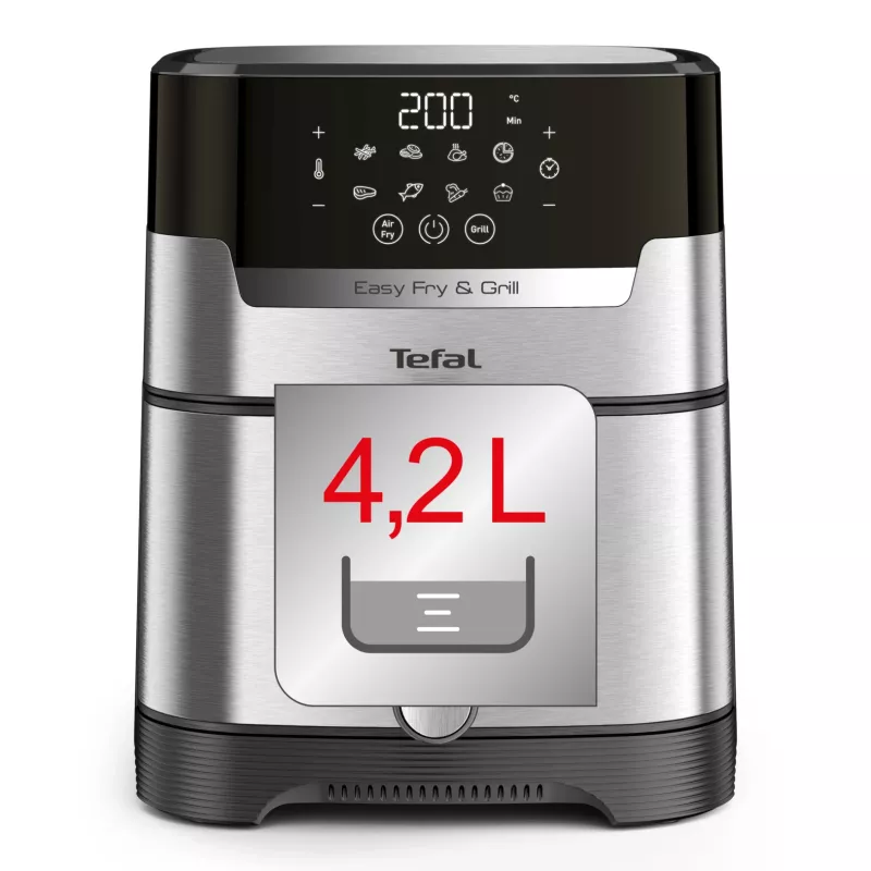 Tefal Easy Fry & Grill EY505D aparato individual 4,2 L independiente 1550 W freidora de aire acero inoxidable