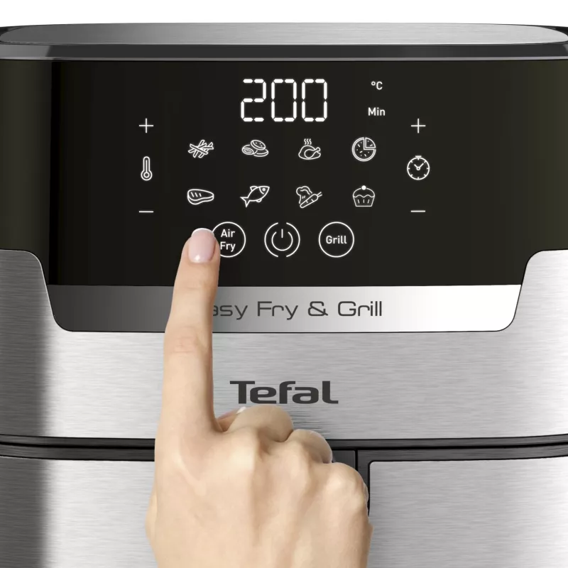 Tefal Easy Fry & Grill EY505D aparato individual 4,2 L independiente 1550 W freidora de aire acero inoxidable