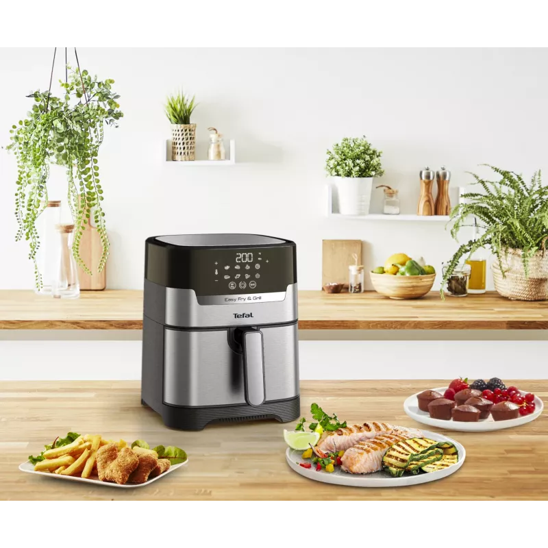 Tefal Easy Fry & Grill EY505D aparato individual 4,2 L independiente 1550 W freidora de aire acero inoxidable