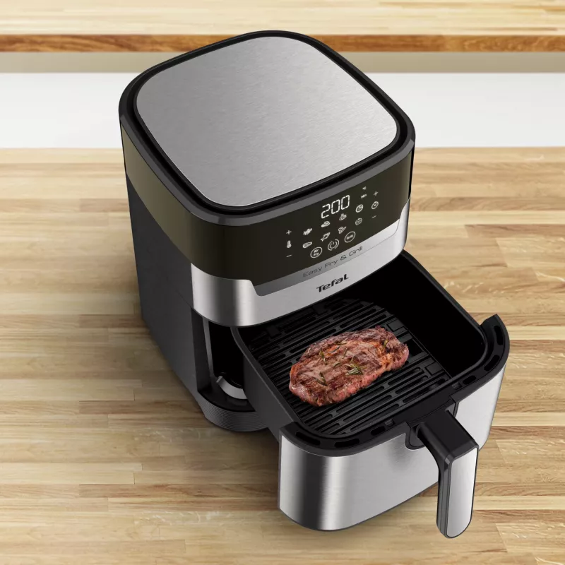 Tefal Easy Fry & Grill EY505D aparato individual 4,2 L independiente 1550 W freidora de aire acero inoxidable