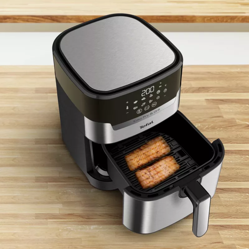 Tefal Easy Fry & Grill EY505D aparato individual 4,2 L independiente 1550 W freidora de aire acero inoxidable