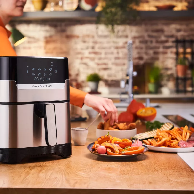 Tefal Easy Fry & Grill EY505D aparato individual 4,2 L independiente 1550 W freidora de aire acero inoxidable
