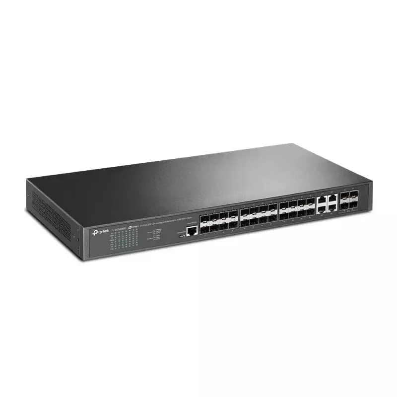 TP-Link Omada switch gestionado L2+ de 24 puertos SFP con 4 ranuras 10GE SFP+