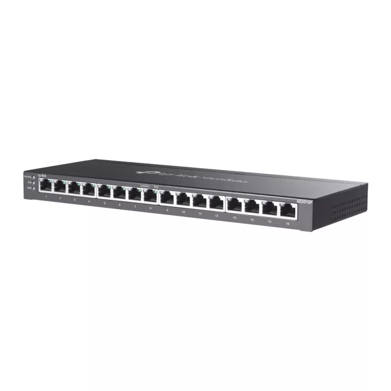 TP-Link Omada switch inteligente de 16 puertos Gigabit con 8 puertos PoE+, gestionado, L2/L2+, Gigabit Ethernet (10/100/1000), Power over Ethernet (PoE), montaje en rack