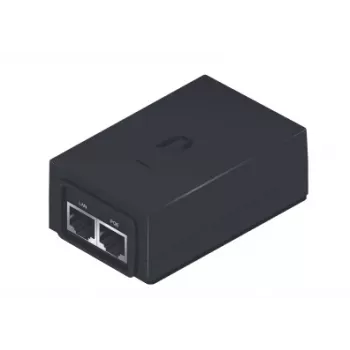 Adaptador PoE UBIQUITI POE-24-24W — 24 V PoE, 2 × puertos RJ-45 Fast Ethernet, 88×57×33 mm