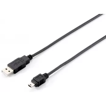 Equip cable USB 2.0 Type-A a Mini-B, 1,8 m, 1,8 m, USB A, Mini-USB B, USB 2.0, macho/macho, negro