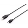 Equip cable USB 2.0 Type-A a Mini-B, 1,8 m, 1,8 m, USB A, Mini-USB B, USB 2.0, macho/macho, negro