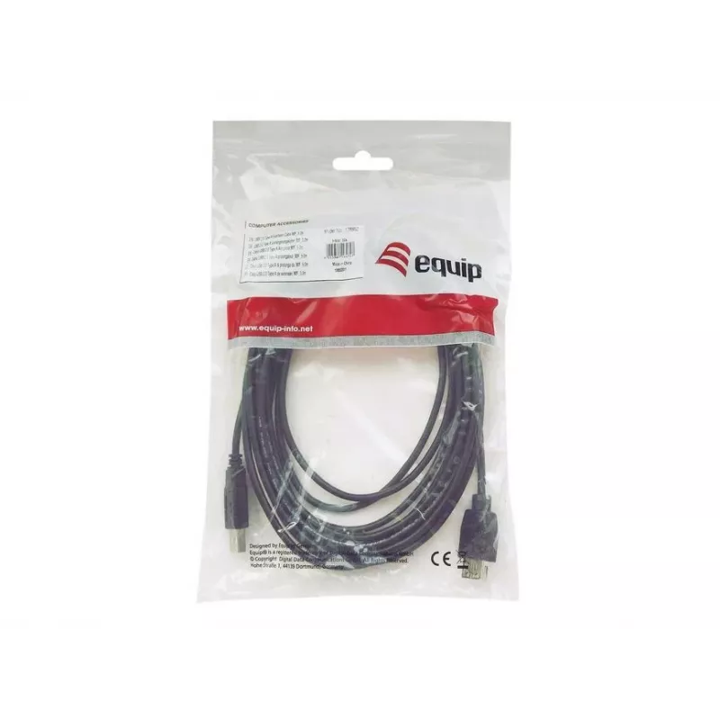 Equip cable USB 2.0 Type-A a Type-B, 2,0 m, negro