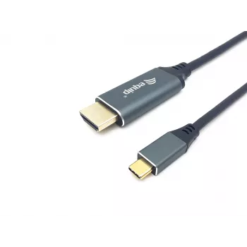Equip cable USB-C a HDMI, M/M, 2,0 m, 4K/60Hz, 2 m, USB Type-C, HDMI Type-A (estándar), macho, macho, recto