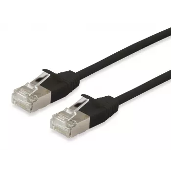 Equip cable de red Cat.6A F/FTP Slim, 2 m, negro, Cat6a, F/FTP (FFTP), RJ-45, RJ-45