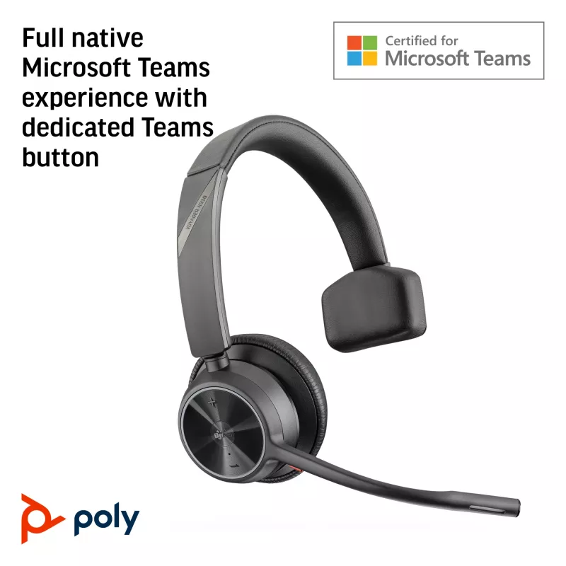 HP Poly Voyager 4310 auricular USB-A certificado Microsoft Teams + dongle BT700-D