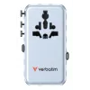 Adaptador de viaje universal Verbatim Charge 'n' Travel 70W 2C retráctil azul