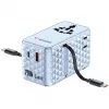 Adaptador de viaje universal Verbatim Charge 'n' Travel 70W 2C retráctil azul