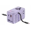 Adaptador de viaje universal Verbatim Charge 'n' Travel 70W 2C retráctil morado