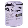 Adaptador de viaje universal Verbatim Charge 'n' Travel 70W 2C retráctil morado