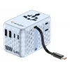 Adaptador de viaje universal Verbatim Charge 'n' Travel 100W con cable retráctil azul