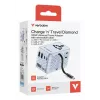 Adaptador de viaje universal Verbatim Charge 'n' Travel 100W con cable retráctil azul